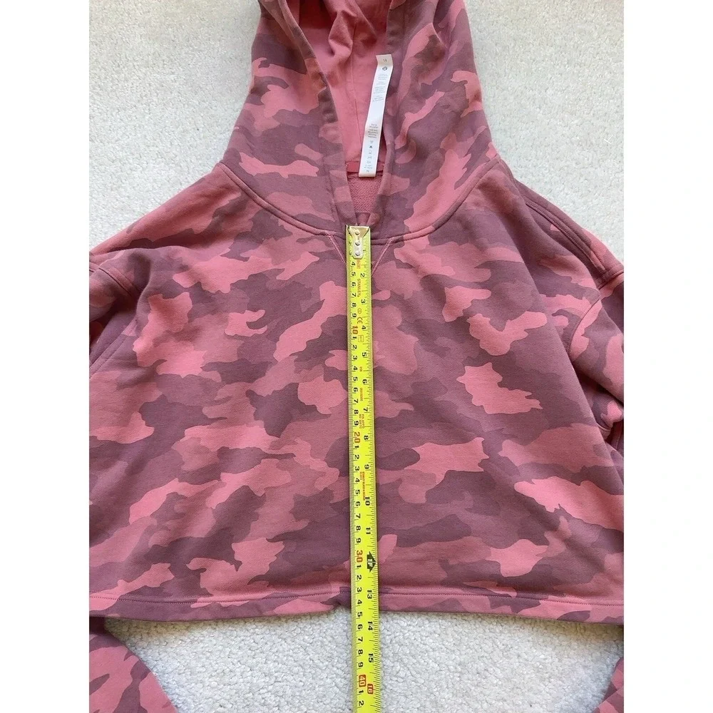 Lululemon All Yours Cropped Hoodie Heritage 365 Camo Brier Rose Multi Size 14